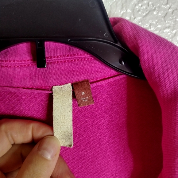 Anthropologie Pilcro Pink Sliced Grommet Henley Long Sleeve Shirt Sz M - Picture 4 of 7